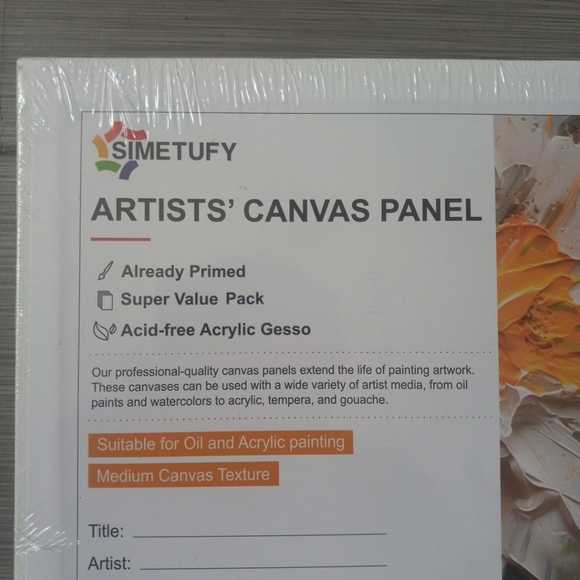 SIMETUFY Artist's Canvas Panels 8 x 10 Inches Super Value Pack Artist Media 24 - Picture 3 of 6